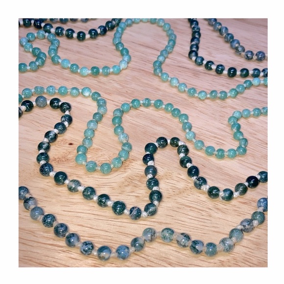 3 stone bead hand knotted necklaces - Picture 1 of 16
